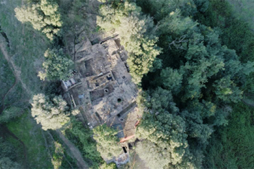 Foto dall'alto dell'area archeologica del Santuario